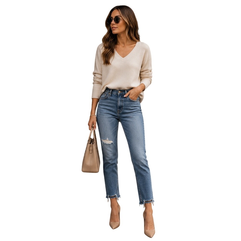 HUDSON Harlow Ultra High Rise Cigarette Petite Jeans Harmonic Wash 24 NWT